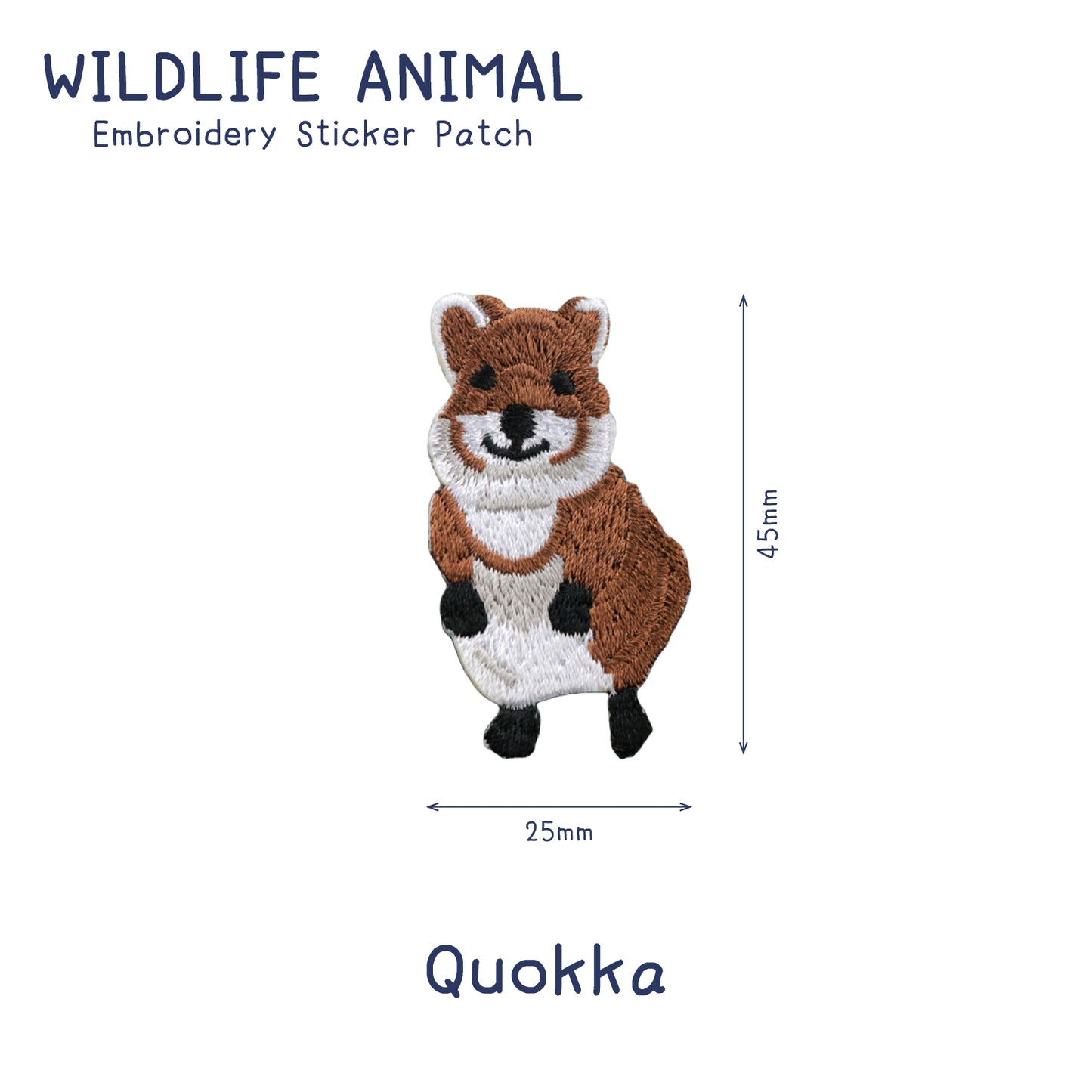 Wildlife Animal Embroidery Sticker Patch - Quokka