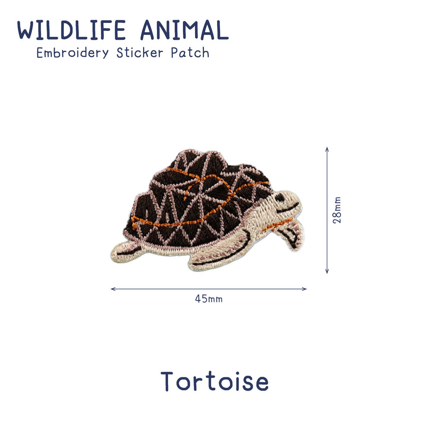 Wildlife Animal Embroidery Sticker Patch - Tortoise