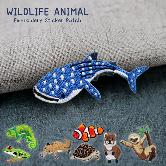 Wildlife Animal Embroidery Sticker Patch - Whale Shark