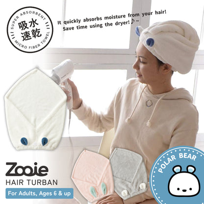 Cacari Zooie Hair Turban - Polar Bear