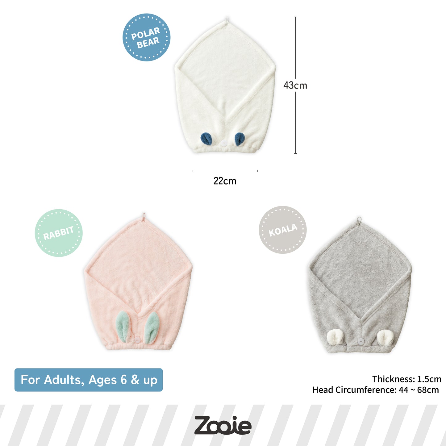 Cacari Zooie Hair Turban - Koala